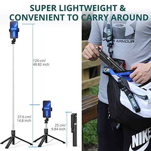 ATUMTEK 49" Selfie Stick Tripod, Stable Tripod Stand With Detachable