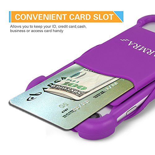 2 in 1 Cell Phone Lanyard Neck Strap Case Universal Smartphone Necklace Shockproof Cover with ID Card Slot Holder for iPhone X 8 7 6 6S 5 SE iPod Touch Samsung Galaxy S8 S7 S6 Edge (Purple)