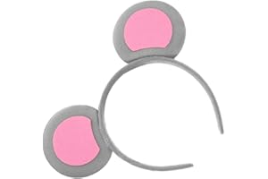 Cabilock Grey Mouse Ears Headband Animal Ears Headband for Girls Costume Party and Halloween Accessories 9.25 X 6.89 Inches