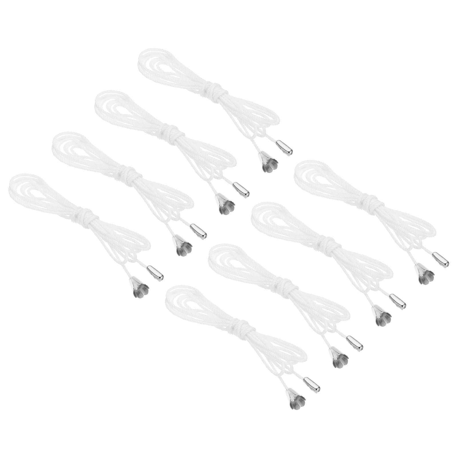 PATIKIL 1.5M 4.9ft Ceiling Pull Chain, 8 Pcs Pulls String Extender with Conical Pendant for Fan Light Chandelier Table Lamp Pulling Switch, Silver Tone