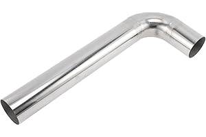 Motoforti 2.25" OD 90° Mandrel Bend Elbow 12" Length T201 Stainless Steel Exhaust Tube Piping Polishing l Extended Pipe for W