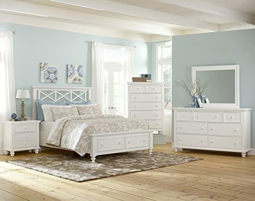 Virginia House McDowell Collection Garden Storage Bed, Queen, White