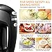 Kealive Hand Mixer, Electric Handheld Mixer with Stainless Steel Attachments, 5 Speed and Turbo Button, Includes Sturdy Beaters and Dough Hooks, Black