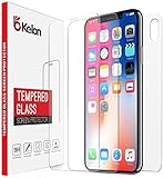 iPhone X Screen Protector Glass [Clear,3 Pack],Okelon Front Back iPhone X Tempered Glass Screen Protector [Case Friendly] [Bubble-Free] with Easy Installation Frame for Apple iPhone X / 10 [3-Pack]