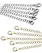 Necklace Extenders 6 Pack of Gold & Silver Tone Lobster Clasp extensions for necklaces and bracelets