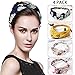 SAYGOGO Headbands for Women,Yoga Wide Hairband+Criss Cross Fabric Head Band,Boho Cute Turban Headbands for Washing Face,Bohemian Floral Style+Vintage Elastic Head Wrap,4-Pack Women’s Hair Accessories