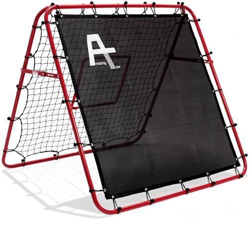 Doppelseitige Rebounder Net Fußball Training Ausrüstung, Fußball Tor Kickback Ziel justierbar für Kinder Spiel Lehre Übung Ausrüstung, Einstellbare tragbare Net