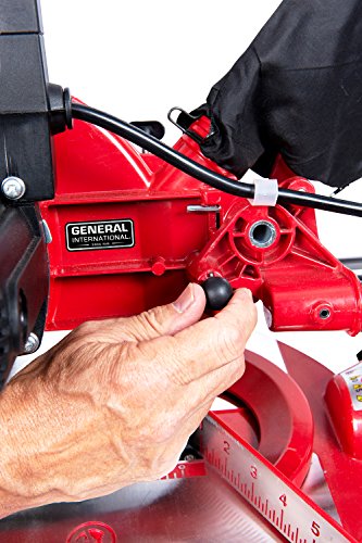 General International MS3005 10" 15A Sliding Miter Saw, Red, Black & Gray