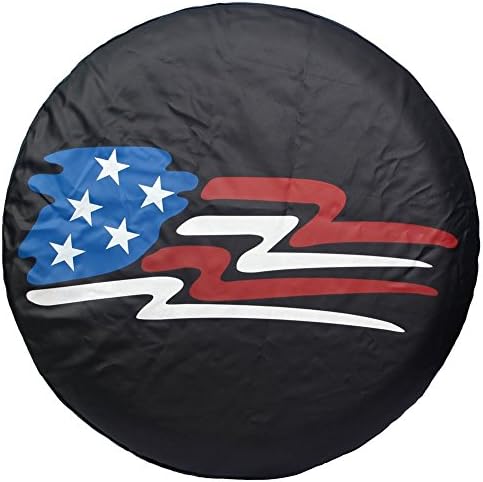 Spare Tire Cover 14 inch, Tires Wheel Cover Black for RV Trailer Camper Motorhome Jeep Wrangler Honda Toyota BMW, 14" 15" 16" 17", PVC Leather (14" for Tire Diameter 23"-27")