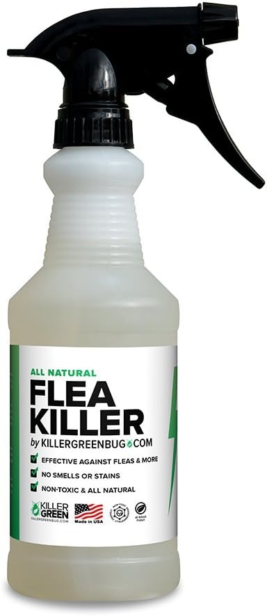 Killer Green All Natural Flea Killer Spray Best Flea and Tick Spary for Homes and Pets Guarantee
