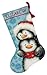 Dimensions Needlepoint Hugging Penguins Personalized Christmas Stocking Kit, Printed 12 Mesh Canvas, 16''