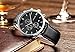 SONGDU Date Multifunction Chronograph Watches For Men Online Stopwatch Black Leather Strap Luminous Hands