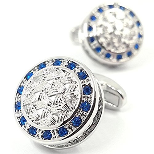 LBFEEL Blue Crystal Celtic Weave Cufflinks for Men with a Gift Box - Thumbnail 6