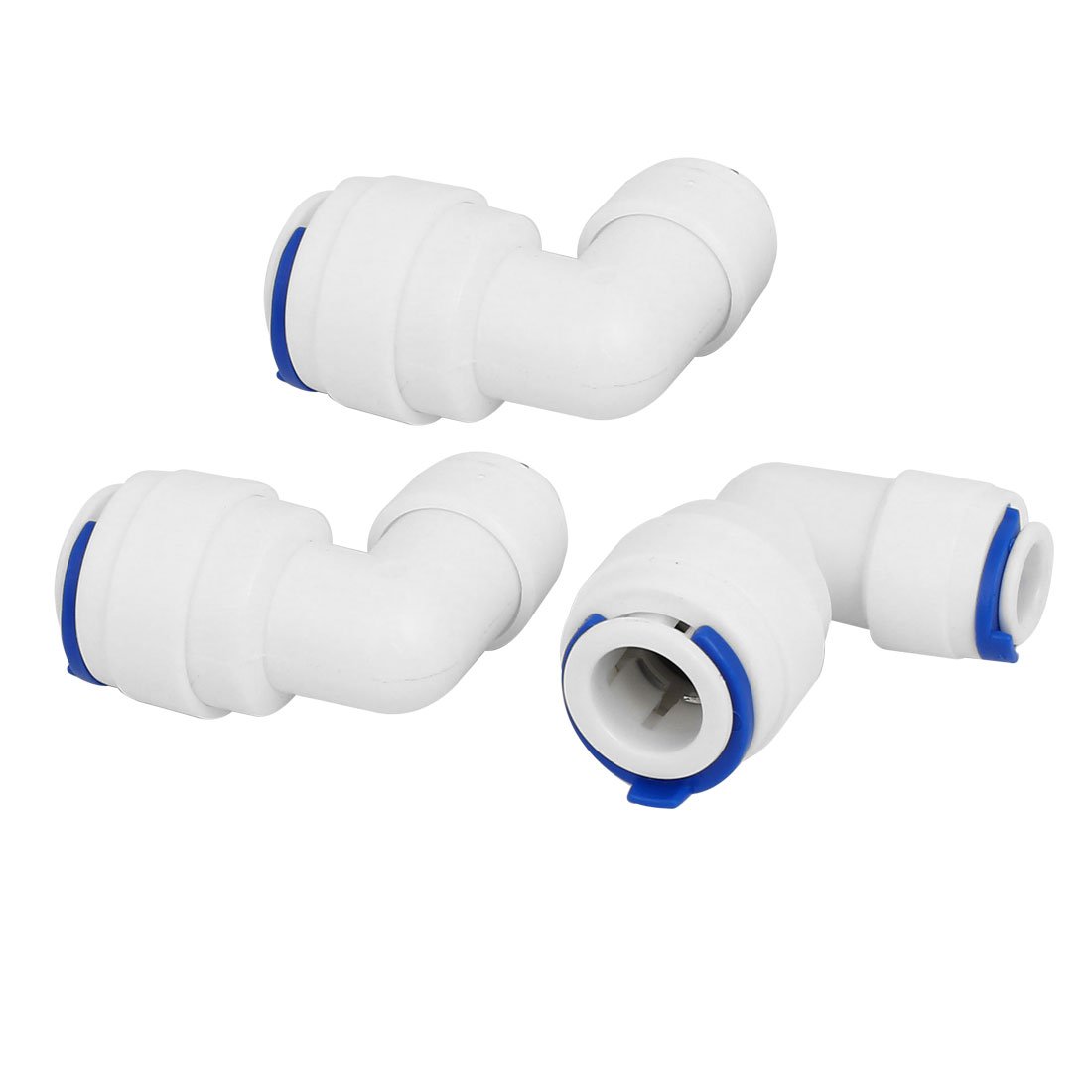 Sourcingmap 1/4-inch x 3/8-inch Tube Elbow Push in Quick Connect 3pcs for RO Water Filter Fitting