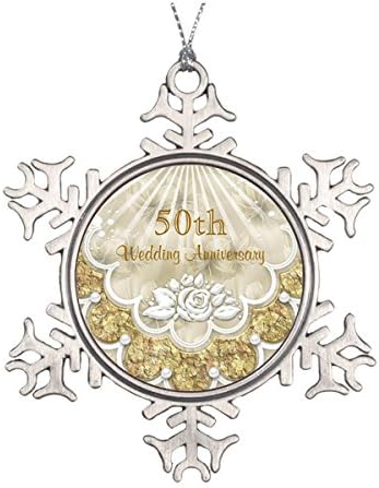 Roses and laces 50th Wedding Anniversary ornament