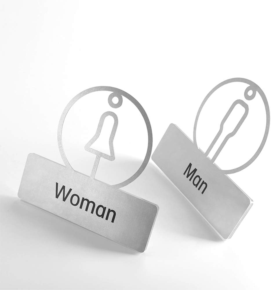 Amazon Com Stainless Steel Acrylic Toilet Sign Men Women Toilet Washroom Card Signs Office Signage Hotel Sticker Easy Hanging Solid 3d Restroom Signs Name Plate Door Tag Sticker Public Wc Toilet Door