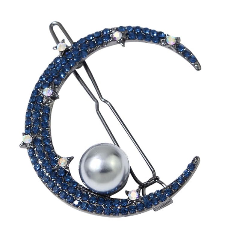Lurrose Rhinestone Pearl Hair Clamp Stylish Hair Clip for Women Girls Decorative Styling Barrette Party Accessory