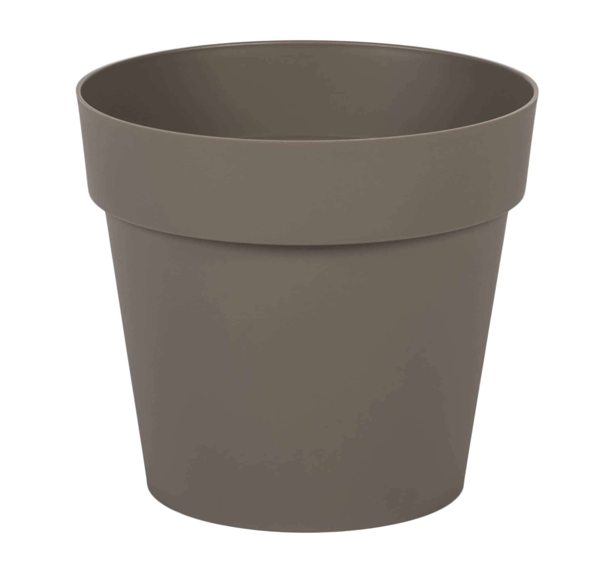 EDA - Round Tuscany Flower Pot Diameter 15 cm - Volume 1.6 L - Diameter 15.3 x H 13.7 cm - Taupe
