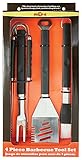 Mr. Bar-B-Q, Inc. 02466Y Plastic Finger Grip 4-Piece Tool Set
