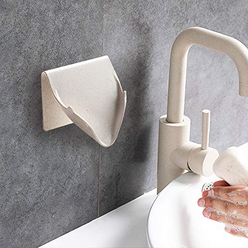 Soclim Soap Case Holder Eco-Friendly Soap Dish for Shower Self-Adhesive Soap Saver, Waterfall Drain Soap Container, Bathroom and Kitchen Sink Soap Box- 2 Pack - Thumbnail 4