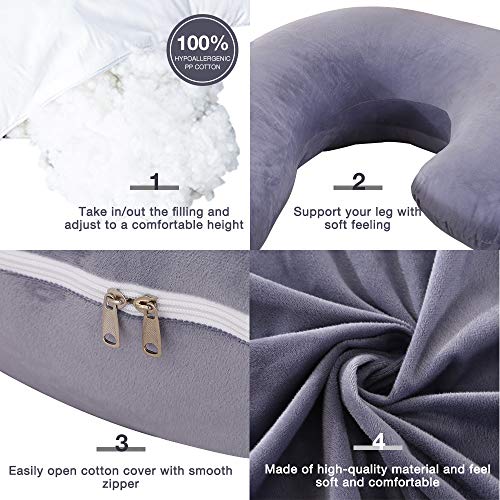 Pregnancy Pillow, 55 inches Full Body Pillow Maternity Pillow for Pregnant Women, Comfort U Shaped Zootzi Pillow with Removable Washable Velvet Cover(Grey, 55 x 28 inches) - Thumbnail 3