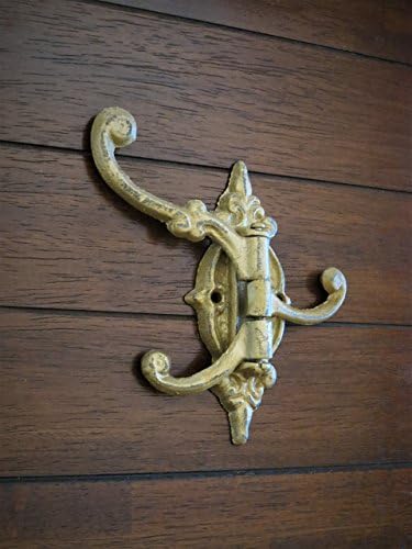 Swivel Cast Iron Wall Hook Ornate Hanger Antique Gold or Pick Color