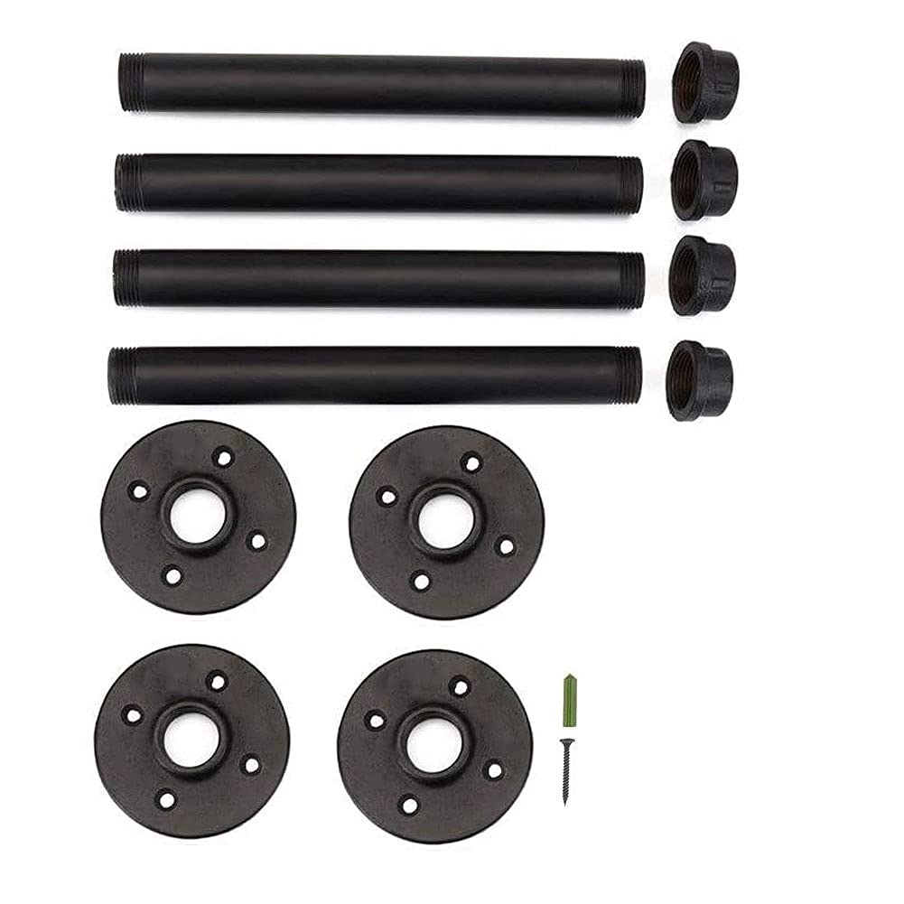 CENPEK 4Pcs Rustic Shelf Brackets Board Shelf Brackets Fittings Flanges Pipes Furniture Decorations Hanging Wall Mounted DIY Furniture Decorations Shelves-24cm