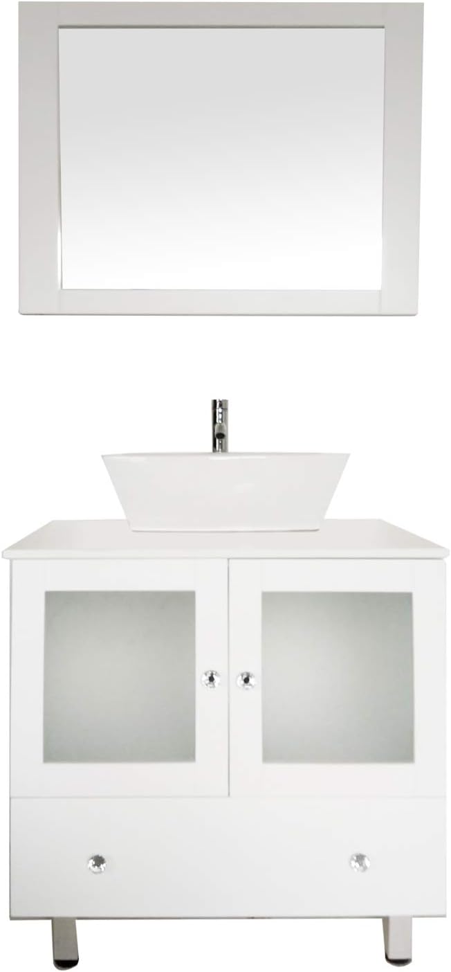 30 Thorton Mahogany Vessel Sink Vanity Black Bathroom