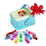 WowCrafts Wonder Clips 60 PACK,50+10 JUMBO Clips! Sewing Clips,Quilting Quilt Clips,Binding Clips No Pins,Clips for Crochet,Knitting,BONUS Tin Box!