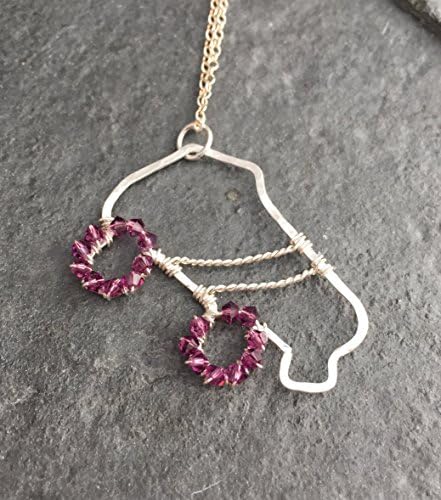 Roller Derby Skate Necklace - Hammered and Wire Wrapped