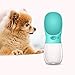 Portable Dog Water Bottle, Keeper Pet Water Dispenser Antibacterial Food Grade Leak Proof Dog Cat Travel Drink Bottle Bowl, Pet Outdoor Drinking Cup-350ml (Blue)