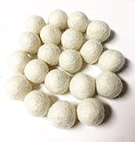 Yarn Place Felt Balls - 100 Pure Wool Beads 10mm 1 Color: White