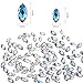 Bememo 2000 Pieces Shiny AB Rhinestones Flat Back with Tweezer Horse Eye Rhinestones Nail Rhinestones Gems Decorations for Nail Supplies Crafts