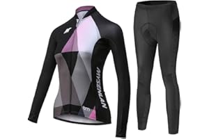 M MYSENLAN Mysenlan Women's Cycling Long Sleeve Breathable Jersey Set 3D Padded Long Pants Bike Shirt Bicycle Tights Clothing