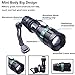 PromethFire CREE XM-L Q5 Tactical LED Flashlight Torch Zoomable Lamp Light - 3 Mode Adjustable Brightness Waterproof Design Torch Lighting for Hiking, Camping & Outdoor (Black)