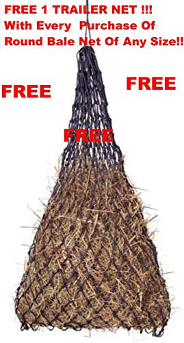 Tech Equestrian KNOTLESS Heavy Duty 5mm Thick Round Bale Slow Feed Hay Net 6x6 (Hole_Size_1.5 inches) - Thumbnail 4