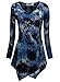 DJT Womens V-neck Tie Dyed Hankerchief Hem Long Tunic Top