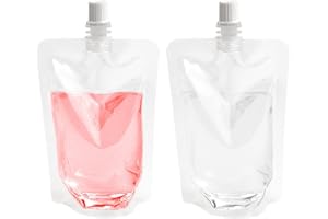 DOERDO 100 Pcs Drink Pouches Bags Drinks Flasks Juice Bags Reusable Plastic Flask Drink Pouches for Travel Outdoor, 300ml/10o