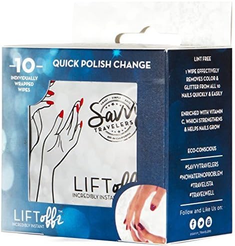 Savvy Travelers - Finger Nail Polish Remover Wipes - Nail Essentials - 10ct - Travel Kit
