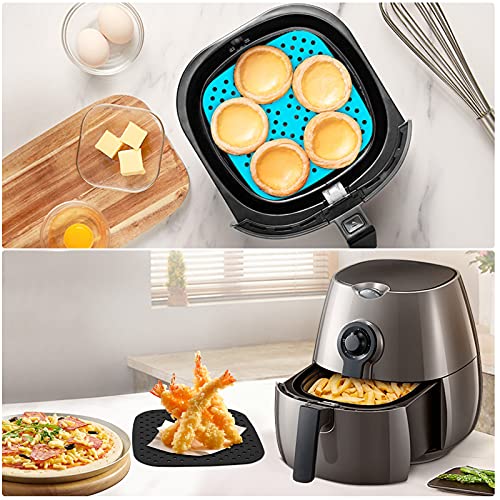 LKE Air Fryer Liners 8.5 Inch Square, NonStick Silicone Mat for Air