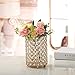 VINCIGANT Gold Crystal Metal Tealight Candle Holder for Centerpieces, 6.3 inch Tall Blingbling Hurricane Candle Holder, Decorative Cylinder Vases for Wedding Party Table Dinning Room Decor