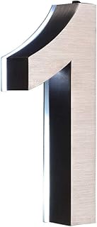 LED Hausnummer 1 Edelstahl V2A 3D Höhe 20cm beleuchtet rostfrei mit Tranformator 220 Volt Dämmerungssensor vollautomatisches An und Aus erhältlich 0 1 2 3 4 5 6 7 8 9 a b c d