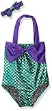 Little Girls swimsuits for girl one piece Mermaid Princess Toddler Bikini Swim Bathing Suit+headband