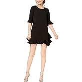 MSK Womens Ruffle Hem Dress in Ghost Crepe Fabric