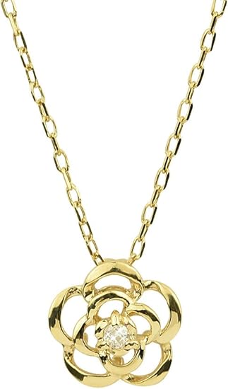 Amazon ギフト ラッピング 無料 ダイヤモンド 10金 薔薇 ネックレス 女性 K10 イエローゴールド バラ フラワー ネックレス 4月 誕生石 Sa318 ネックレス 通販