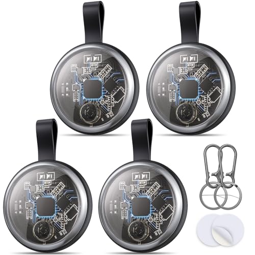 2025 New Air Tracker Tags-4 Pack Compatible with Apple Find My (iOS Only), Bluetooth Tracker Smart Tag Waterproof Key Finder Item Locator for Keys, Wallet, Luggage, Pet, Stocking Stuffers Gifts Adults