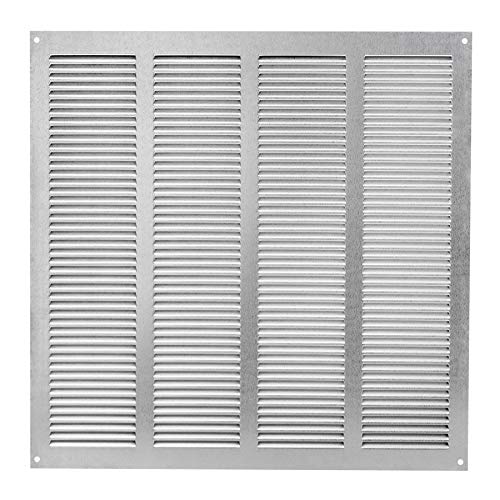 EUROPLAST 400x400mm / 16x16" inch Galvanised Metal Air Vent Grille Cover with Insect Mesh - Ventilation Cover