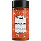 Porker All-Purpose BBQ Seasoning by Fat Man Q – Sweet Heat BBQ Rub for Pork, Ribs, Chicken, Fish, Veggies | No MSG, Vegan | 13 oz