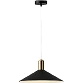 KCO Lighting Farmhouse Matte Black Barn Pendant Light 1-Light Mid Century Dome Pendant Lighting Industrial Cone Hanging Light