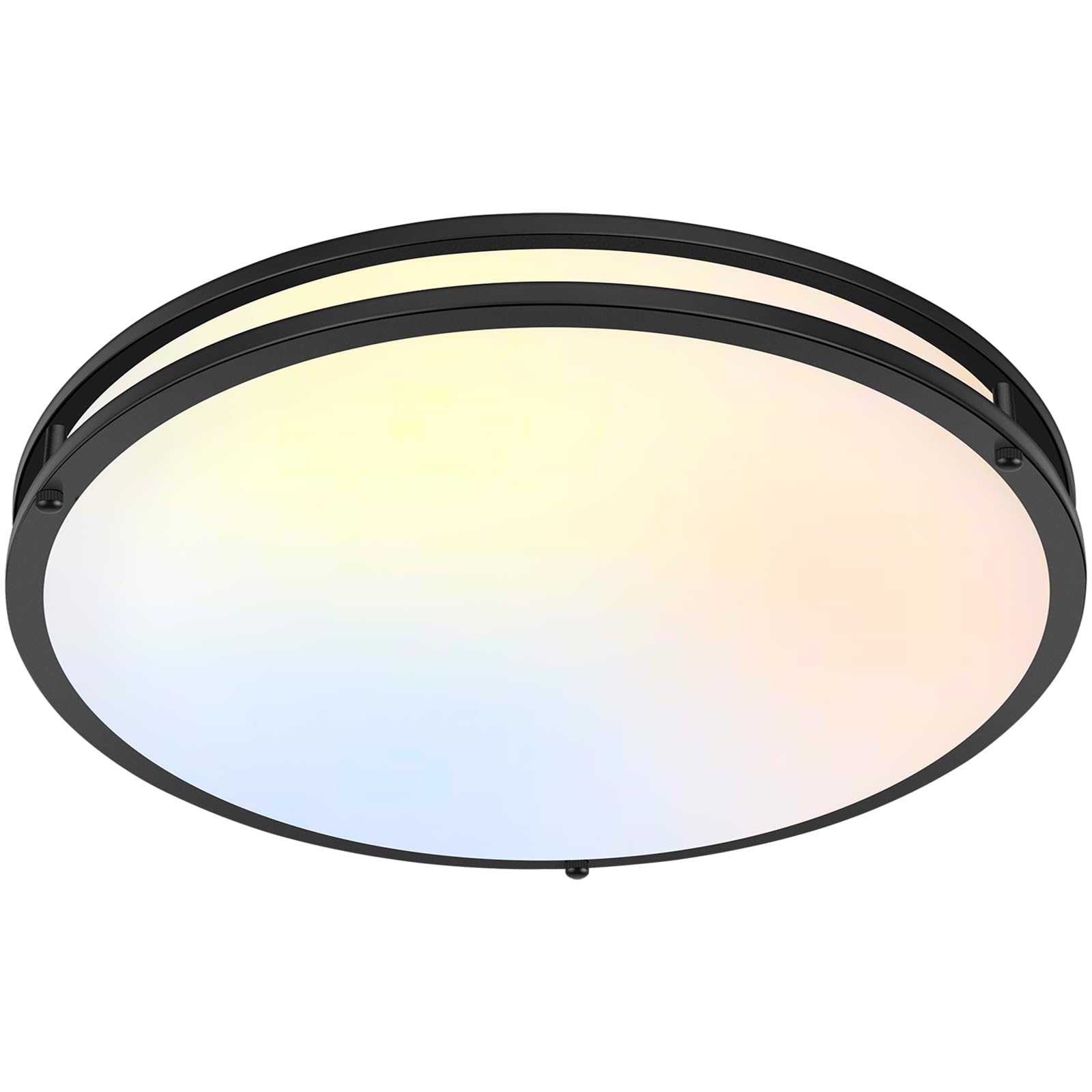 Photo 1 of LED Flush Mount Ceiling Light Fixture, 18 Inch Dimmable 5CCT Selectable 2700K Warm White-6500K Super Bright Daylight White, 50W 6000LM Round Black Ceiling Lamps for Living Room Bedroom Kitchen, 1 Pack